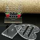 3 Pieces Clear Heart Acrylic Hook Stud Earrings Jewelry Display Organizer