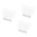 3 Pieces Clear Heart Acrylic Hook Stud Earrings Jewelry Display Organizer