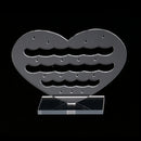 3 Pieces Clear Heart Acrylic Hook Stud Earrings Jewelry Display Organizer