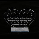 3 Pieces Clear Heart Acrylic Hook Stud Earrings Jewelry Display Organizer