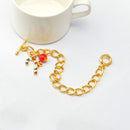 Gold Tone Chain Christmas Bracelet Xmas Gift Bangle Holiday Toggle Clasp Jewelry Perfect Gift for Girls Women