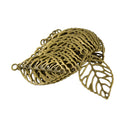 20 Pieces Leaf Charm Pendant Connector Hollow Jewelry Making Finding Supplies