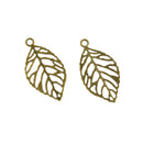20 Pieces Leaf Charm Pendant Connector Hollow Jewelry Making Finding Supplies