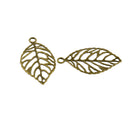 20 Pieces Leaf Charm Pendant Connector Hollow Jewelry Making Finding Supplies