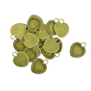 20pcs Heart Pendant Trays Pendant Blanks Cameo Bezel Cabochon Settings