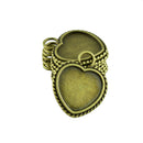 20pcs Heart Pendant Trays Pendant Blanks Cameo Bezel Cabochon Settings