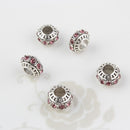5pcs Vintage Beads With Rhinestone Charms Fit DIY Bracelet Bangle Jewelry