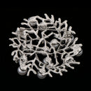 Womens Fancy Vintage Crystal Faux Pearl Flower Bezel Wedding Party Brooch