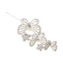 Simulated Pearl Crystal Flower Butterfly Brooch Wedding Bridal Scarf Hat Pin