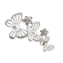 Simulated Pearl Crystal Flower Butterfly Brooch Wedding Bridal Scarf Hat Pin