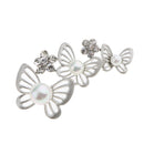 Simulated Pearl Crystal Flower Butterfly Brooch Wedding Bridal Scarf Hat Pin