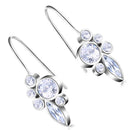 Silver Tone Platinum Plated Crystal Hook Dangle Drop Earrings For Women Girl