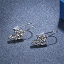 Silver Tone Platinum Plated Crystal Hook Dangle Drop Earrings For Women Girl