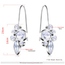 Silver Tone Platinum Plated Crystal Hook Dangle Drop Earrings For Women Girl