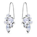 Silver Tone Platinum Plated Crystal Hook Dangle Drop Earrings For Women Girl
