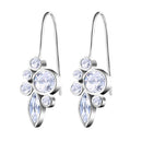 Silver Tone Platinum Plated Crystal Hook Dangle Drop Earrings For Women Girl