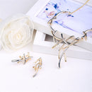 Women Girls Elegant Delicate Double Colors Cross Ear Studs Earrings Jewelry