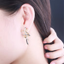 Women Girls Elegant Delicate Double Colors Cross Ear Studs Earrings Jewelry