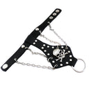 Punk Men's Biker Alloy Rivet Studs Leather Skull Skeleton Hand Finger Chain Bracelet