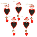 5 Pieces Funny Wood Owl Shape with Glasses Tags Embellishment Hanging Pendant