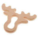 Handmade Natural Wooden Deer Elk Head Shape Baby Teether Teething Toy Shower