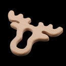 Handmade Natural Wooden Deer Elk Head Shape Baby Teether Teething Toy Shower