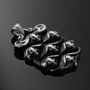 Fashion Men's Black Stainless Steel Gothic Skull Head Necklace Dog Tag Pendant Jewelry Gift
