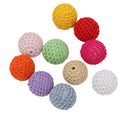 20 Pieces Mixed Colors 20mm Crochet Woolen Round Acrylic Ball Bead DIY Craft