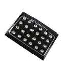 12 Pair Sparkling Fashion Crystal Round Magnetic Clip On 6mm Fake Stud Earring for Men/Women