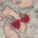 Red Beads Bunch Earrings Dangle Ethnic Tribe Fashion Ear Fish Hook Jewelry