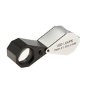 Folding Pocket Magnifier Jewelry Magnifier With LED Lights Loupe Magnifying