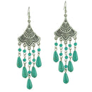 Bohemian Long Bead Tassel Turquoise Drop Dangle Earrings Handmade Eardrop Fashion Jewelry for Women