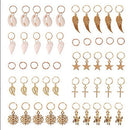 50pcs Hair Ring Braid Rings Hair Loops Clips 8Styles Accessories - Alloy Feather Shell Snowflake Star Leaf Loops Tortoise Cross
