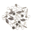 35pcs Hip hop Metal Assorted Style Flower Shell Leaf Hair Braid Rings Pendants Pin Loops Headband Hair Accessories