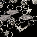 35pcs Hip hop Metal Assorted Style Flower Shell Leaf Hair Braid Rings Pendants Pin Loops Headband Hair Accessories