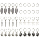 35pcs Hip hop Metal Assorted Style Flower Shell Leaf Hair Braid Rings Pendants Pin Loops Headband Hair Accessories