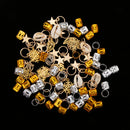 84pcs Hip hop Metal Assorted Style Dreadlock Shell Leaf Hair Braid Rings Pendants Pin Loops Headband Hair Accessories