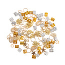 84pcs Hip hop Metal Assorted Style Dreadlock Shell Leaf Hair Braid Rings Pendants Pin Loops Headband Hair Accessories