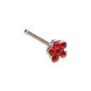 8 Pieces 316L Stainless Steel Shiny Plum Flower Rhinestone Cartilage Earrings Nose Stud Pin 18 Gauge