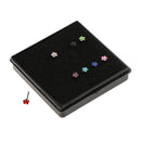 8 Pieces 316L Stainless Steel Shiny Plum Flower Rhinestone Cartilage Earrings Nose Stud Pin 18 Gauge