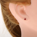 8 Pieces 316L Stainless Steel Shiny Plum Flower Rhinestone Cartilage Earrings Nose Stud Pin 18 Gauge