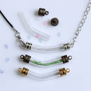 10 Pieces Mini Clear Glass Curved Tube Vial Pendant Bottle DIY Charm Pendant