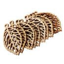 10 Pieces Solid Wood Unfinished Wooden Leaf Shape Board Craft Tags with Holes