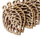10 Pieces Solid Wood Unfinished Wooden Leaf Shape Board Craft Tags with Holes