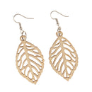 DIY Unfinished Wooden Earrings Tree Leaf Dangle Drop Hook Earrings Party Jewelry