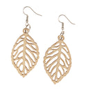 DIY Unfinished Wooden Earrings Tree Leaf Dangle Drop Hook Earrings Party Jewelry