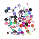 30Pcs Hip Hop Body Piercing Jewelry Acrylic Dangle Button Belly Navel Ring for Women Men