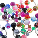 30Pcs Hip Hop Body Piercing Jewelry Acrylic Dangle Button Belly Navel Ring for Women Men