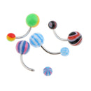 30Pcs Hip Hop Body Piercing Jewelry Acrylic Dangle Button Belly Navel Ring for Women Men