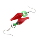 2 Pairs Lampwork Glass Chili Pepper Dangle Earring Statement Earring Jewelry
